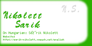 nikolett sarik business card
